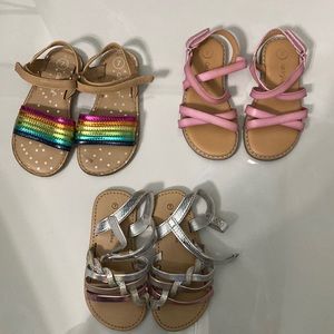 2 pairs of Cat & Jack sandals, 1 pair of Koala Kids sandals